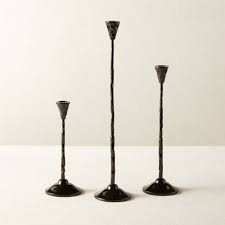 Wrought iron candle holders candlestick holders candlesticks candleholders metal projects free shipping on orders over $89. Cb2rho Black Taper Candle Holder Set Of 3 Dailymail