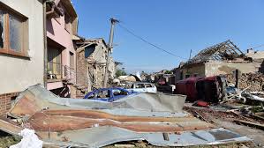 View of the wreckage after a tornado hit the village of moravska nova ves in the hodonin district, south moravia, czech republic, on thursday, june 24, 2021. B5x Td98pqnjm