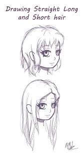 Reference Example Of Drawing Straight Short And Long Hair Drawn By Starla S Art Studio Yt How To Draw Hair Drawing Reference Sketch Book
