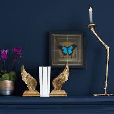 Paint Paper Library When Painted On Both Walls And Woodwork Plimsoll Provides The Perfect Canvas Paint And Paper Library Taxidermy Art Blue Bookshelves