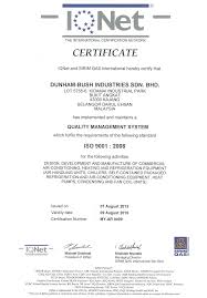 We extract the trade partners from dunham bush industries sdn bhd's 3098 it can calculate the main market and occupation of dunham bush industries sdn bhd all around the world. Dunham Bush Certificate Gomec