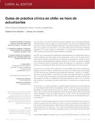 Jun 08, 2021 · sigue el minuto a minuto en vivo y en directo online de as.com con toda la información respecto al coronavirus, casos, muertes, y el calendario de la vacuna en chile, hoy, lunes 7 de junio. Pdf Guias De Practica Clinica En Chile Es Hora De Actualizarlas