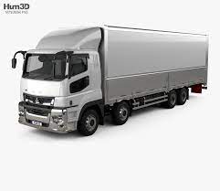 3d Model Of Mitsubishi Fuso Super Great Box Truck 4 Axle 2019 Trucks 3d Model Mitsubishi Truck