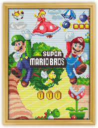 Check spelling or type a new query. Amazon Com Super Mario Bros Game K1098 Counted Cross Stitch Pattern Printed Pattern Inside No Fabric Threads Needles Hoops Embroidery Pattern Arts Crafts Sewing