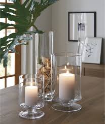 London Glass Hurricane Candle Holders Crate And Barrel Glass Hurricane Candle Holder Candle Decor Dining Room Table Centerpieces