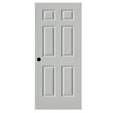 To be able to where the hinges are to go on the door and the jamb, set the door in place and temporarily install the threshold, lockset, weatherstripping, and trim, using common techniques. 6 Panel Interior Door Slabs White Several Sizes R G Supply Inc