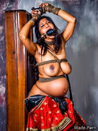 Porn image of indian leather bondage pregnant bdsm portrait dildo created  by AI