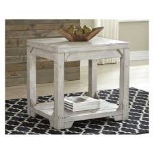 Fregine Rectangular End Table White Signature Design By Ashley End Tables Farmhouse End Tables Diy End Tables