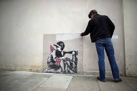 British graffiti artist, political activist, and film director. London S Latest Banksy Graffiti Artist S New Work Gets Protection London Evening Standard Evening Standard