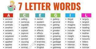 Hiragana is the main alphabet or character set for japanese. 7 Letter Words List Of 500 Useful English Words That Have 7 Letters Esl Forums
