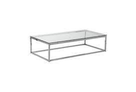 Gilt bronze joints on corners. Shane Clear Glass Rectangle Coffee Table Living Spaces