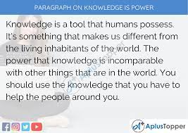 Paragraph On Knowledge Is Power 100 150 200 250 To 300 Words For Kids Students And Children A Plus Topper