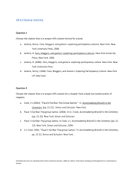 Apa Citation Activity