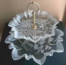 Mikasa Crystal Christmas Tree 2 Tier Tidbit Server Mikasa Crystal Crystal Dishes Crystals
