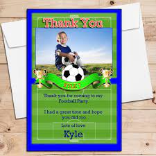 Kindergeburtstag Einladungskarten Fussball Kostenlos Personalized Football Thank You Card Template Soccer Birthday