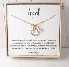 Personalized April Birthstone Necklace Crystal Gold Necklace Etsy In 2020 April Birthstone Necklace Birthstone Necklace April Birthstone Jewelry