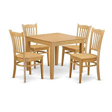 Home / furniture / kitchen & dining / seating / chairs chairs. Amazon Com East West Furniture Oxgr5 Oak W 5 Piece Kitchen Dinette Table And 4 Chairs Set Table Solid Wood Dining Chairs East West Furniture Dinette Chairs