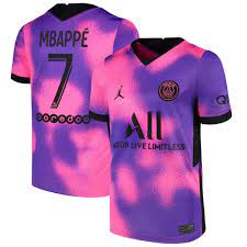 Angeblich kassiert psg für den deal insgesamt 200 mio euro von nike! Psg X Jordan Vierte Stadion Trikot Kinder Mit Aufdruck Mbappe 7