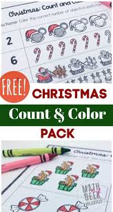 Christmas Count And Color Free Christmas Counting Worksheets Christmas Math Worksheets Christmas Learning Christmas Kindergarten