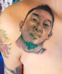 A Jayjay Helterbrand tattoos of Randy, Elmer and Mark after his retirement.  Any update, Sir Jack Gaming? 😁 Meron pa ba nagpa-tattoo bukod sa 3? Send  us your pictures. #TeamHelterbrand #JayjayHelterbrand