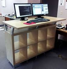 24 Creative And Useful Ikea Office Furniture Hacks Diy Standing Desk Ikea Office Furniture Ikea Reception Desk
