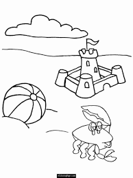 Make a fun coloring book out of family photos wi. Sand Castle Beach Ball Crab Printable Coloring Page Gif 700 932 Summer Coloring Sheets Summer Coloring Pages Beach Coloring Pages