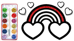 Click on the colouring page to open in a new. Glitter Rainbow Coloring Pages How To Draw Cute Rainbow With Heart Rainbow Coloring With Glitter Youtube