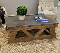 Concrete Top Coffee Table Rustic Concrete Coffee Table Etsy Concrete Coffee Table Coffee Table Farmhouse Diy End Tables