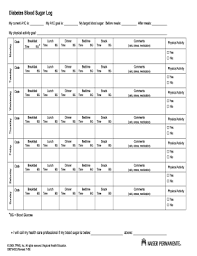 Blood glucose log y ou will need to record your blood sugar levels according to the testing pattern that you and your diabetes educator decide will work for you. 29 Printable Blood Sugar Log Pdf Forms And Templates Fillable Samples In Pdf Word To Download Pdffiller