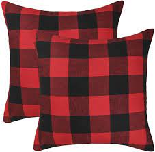Download 130 buffalo check plaid free vectors. Amazon Com 4th Emotion Set Of 2 Christmas Buffalo Check Plaid Throw Pillow Covers Cushion Case Polyester For Farmhouse Home Decor Red And Black 18 X 18 Inches Home Kitchen