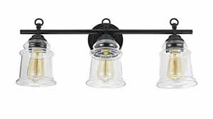 Amazon Brand Stone Beam Modern Farmhouse Bathroom Wall Sconce Vanity Fixture With 3 Vintage Light Bulbs And Glass Farmhouse Goals