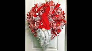 How To Make A Double Pouf Christmas Gnome Wreath With 10in Deco Mesh Youtube Deco Mesh Wreaths Mesh Wreath Tutorial Deco Mesh Christmas Wreaths