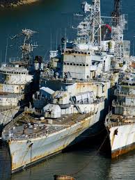 The French Cruiser Colbert A Failed Museum Ship And Two Other Decommissioned French Warships Anchored As Part Us Navy Ships Abandoned Ships Navy Coast Guard