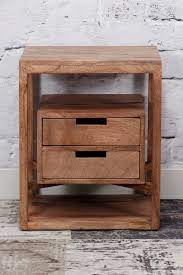 table de chevet bois de manguier 2 tiroirs suspendus delhi table de chevet tiroir suspendu table de chevet bois