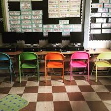Bright Colored Classroom Chairs Spray Painted Metal Chairs Computer Chairs Painted Metal Chairs Classroom Chairs Diy Classroom