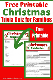 Simply read off the list of questions at the dinner table and see who is the first one to yell out the answer. Fun Family Christmas Quiz Questions Answers Free Printable Happy Mom Hacks