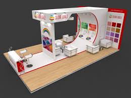 Exhibition Booth 3d Model 9x6 Mtr In 2020 Exhibition Booth Booth Design Exhibition Booth Design