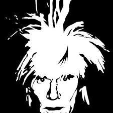 Button for Sale mit "Andy, Warhol, berühmt, Person, Gesicht, Berühmtheit,  Künstler, Maler, Sechziger, 60er Jahre, Retro, Kunst, Design," von Michelle  Duerden