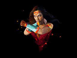 Maybe you would like to learn more about one of these? Wallpaper Wonder Woman Superhero Art Style Black Background 2560x1440 Qhd Picture Image