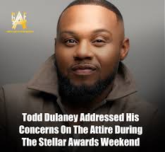Swipe: Gospel Artist #ToddDulaney addressed his concerns about the attire  being worn during Stellar Awards weekend. Share your thoughts.  #GospelArtistEnt @aldrenmccullar