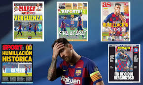Manchester city or lyon vs bayern munich (august 19, estadio da luz). Spanish Press Round On Barcelona After Their Crushing 8 2 Defeat At The Hands Of Bayern Munich Daily Mail Online