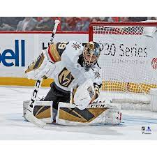 Marc Andre Fleury Vegas Golden Knights Unsigned White Jersey Glove Save Photograph