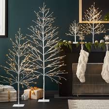 Led Birch Trees Crate And Barrel Outdoor Christmas Tree Home Decor Crate White Birch Trees