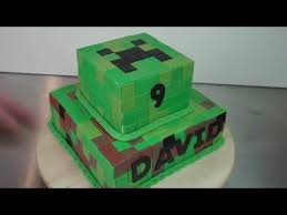 How To Make A Minecraft Creeper Cake By Kawaii Style Cakes Youtube Creeper Cake Torte Fondant