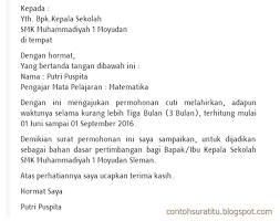 Ketentuan tersebut sudah diatur pada uu no. Contoh Surat Resmi Cuti Melahirkan Contoh Surat