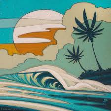 Available Original Artwork By Erik Abel Retro Surf Art Surf Art Print Retro Painting