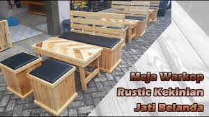 Tentunya, pemilihan bahan material furniture disesuaikan dengan kebutuhan anda beberapa diantaranya meliputi, kayu, besi, plastik, busa dan lain sebagainya. Meja Kursi Cafe Warkop Konsep Rustic Kayu Palet Jati Belanda Youtube