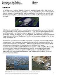 Hurricanes Weather Unit Science Worksheets Reading Comprehension Passages Science Reading Science Reading Comprehension Reading Comprehension