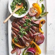 Seared Steak And Peppers With Cilantro Chimichurri Recipe Romantic Dinner Recipes Light Dinner Recipes Stuffed Peppers