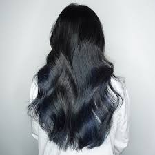 Ponytail, beautiful, black hair, blue hair and dark hair. Wella Professionals Dark Blue Highlights That Softly Blend Into Black Hair Such A Mood Amazing Hair Piece By Kai Sohn